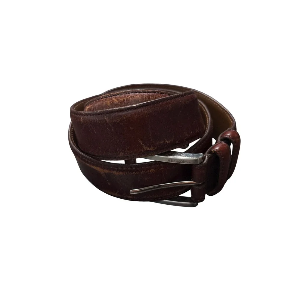 Allen Edmonds Dress Belt Mens 38 Brown Fair Calfskin Leather Made in USA 39506